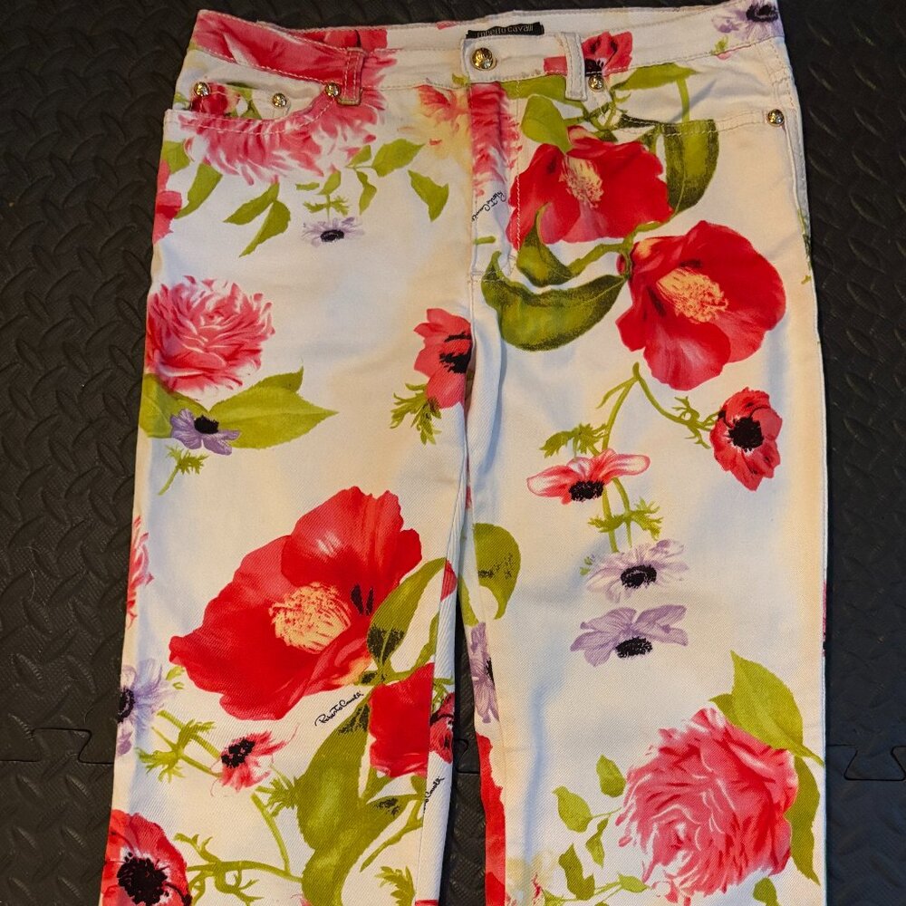 Roberto Cavalli Cotton Print Jeans